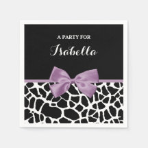 Niedliche Giraffe Druckvorschau Lila mit Namen