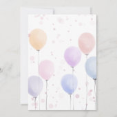 Niedliche Giraffe farbenfrohe Balloon Girl 1. Gebu Einladung (Rückseite)