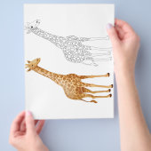 Niedliche Giraffe-Farbseite für Cartoon Flyer (Hand)