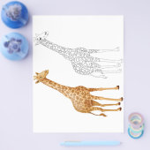 Niedliche Giraffe-Farbseite für Cartoon Flyer (Einzeln)