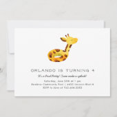 Niedliche Giraffe Floatie Pool Geburtstagsparty Einladung (Vorderseite)