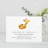Niedliche Giraffe Floatie Pool Geburtstagsparty Einladung (Stehend Vorderseite)
