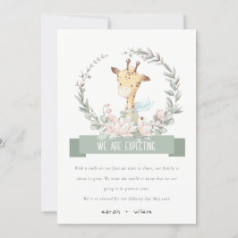 Niedliche Giraffe Floral Baby Schwangerschaft Ankü Einladung
