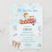 Niedliche Giraffe Flugzeug Adventure Time Flies Ge Einladung (Vorne/Hinten)