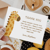 Niedliche Giraffe. Funny Animal Safari Kindergebur Dankeskarte