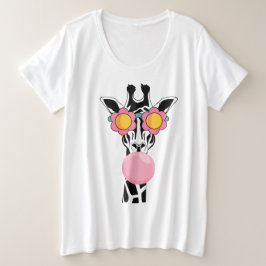 Niedliche Giraffe Funny Cartoon Große Größe T-Shirt
