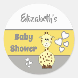 Niedliche Giraffe für Babydusche Gastgeschenk Runder Aufkleber