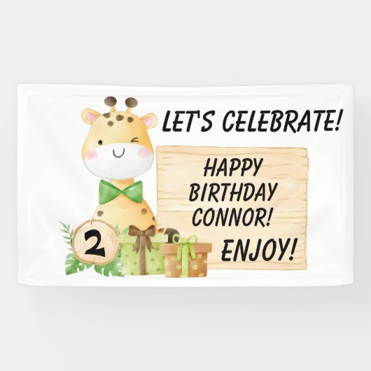 Niedliche Giraffe für Kleinkinder Banner (Horizontal)