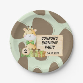 Niedliche Giraffe für Kleinkinder Pappteller