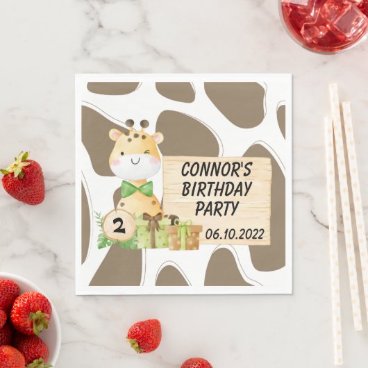 Niedliche Giraffe für Kleinkinder Serviette (Beispiel)
