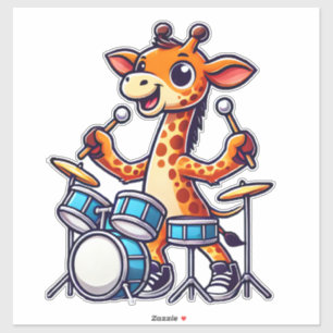 Niedliche Giraffe für Trommler-Giraffen Aufkleber