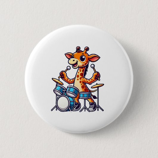 Niedliche Giraffe für Trommler-Giraffen Button (Vorderseite)
