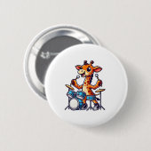 Niedliche Giraffe für Trommler-Giraffen Button (Vorne & Hinten)
