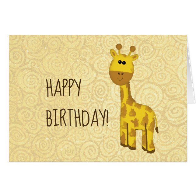 Niedliche Giraffe Geburtskarte (Vorderseite (Horizontal))
