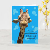 Niedliche Giraffe Geburtskarte für jedermann Karte (Gelbe Blume)