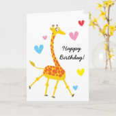 Niedliche Giraffe Geburtskarte Karte (Gelbe Blume)