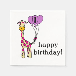 Niedliche Giraffe - Geburtstag Napkins - Anpassung Serviette
