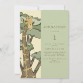 Niedliche Giraffe Geburtstagsfeier Einladung (Vorderseite)