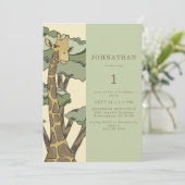 Niedliche Giraffe Geburtstagsfeier Einladung (Stehend Vorderseite)