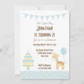 Niedliche Giraffe Geburtstagsfeier Einladung (Vorderseite)