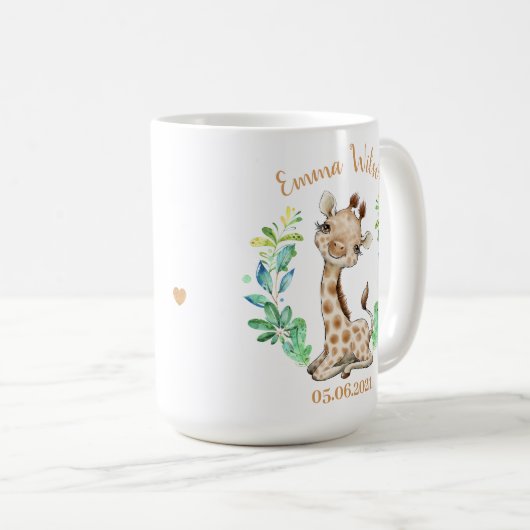 Niedliche Giraffe Geburtstagskaffee Tasse (VorderseiteRechts)