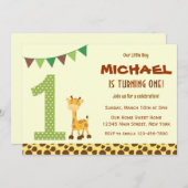 Niedliche Giraffe Geburtstagsparty Einladung (Vorne/Hinten)