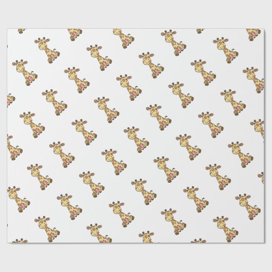 NIEDLICHE GIRAFFE GESCHENKPAPIER (Flach)