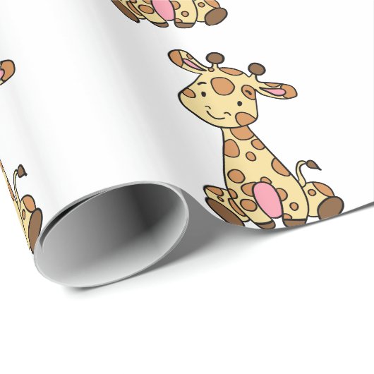 NIEDLICHE GIRAFFE GESCHENKPAPIER (Rolleneckpunkt)