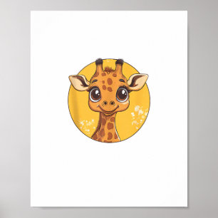 Niedliche Giraffe Gesicht Big Eyes Animal Lover Poster