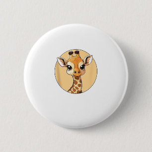 Niedliche Giraffe Gesicht Niedliche Augen Safari S Button