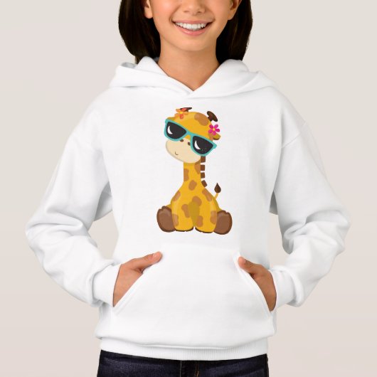 Niedliche Giraffe, Giraffe mit Sonnenbrille, Süße  Hoodie (Vorderseite)