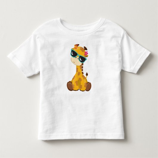 Niedliche Giraffe, Giraffe mit Sonnenbrille, Süße Kleinkind T-shirt (Vorderseite)