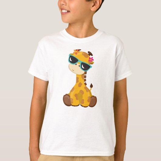 Niedliche Giraffe, Giraffe mit Sonnenbrille, Süße T-Shirt (Vorderseite)