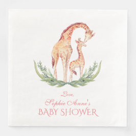 Niedliche Giraffe Girl Babydusche Serviette