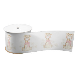 Niedliche Giraffe Gold Foil Glitzer Girl Babydusch Satinband