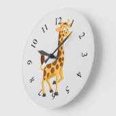 Niedliche Giraffe Große Wanduhr (Winkel)
