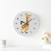Niedliche Giraffe Große Wanduhr (Zuhause)