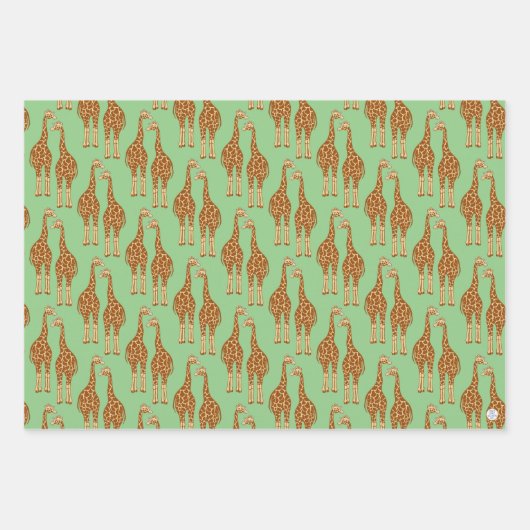 Niedliche Giraffe HandIllustrierte Wildtiere Geschenkpapier Set (Vorderseite 3)
