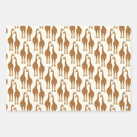 Niedliche Giraffe HandIllustrierte Wildtiere Geschenkpapier Set (Vorderseite 2)