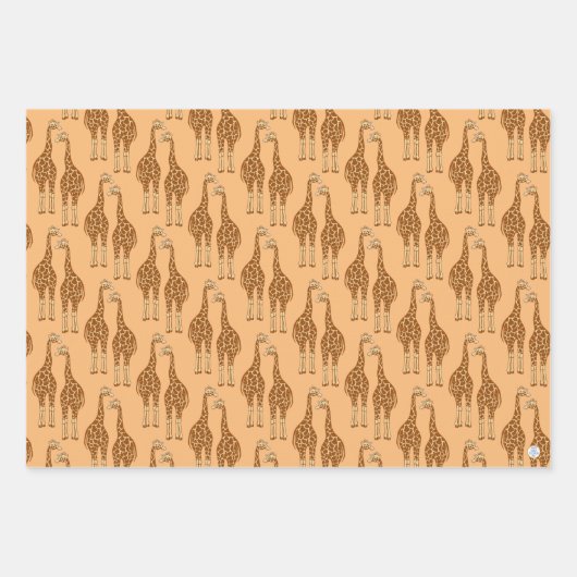 Niedliche Giraffe HandIllustrierte Wildtiere Geschenkpapier Set (Vorderseite)