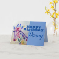 Niedliche Giraffe Happy Birthday Boys Kinder Name 