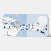 Niedliche Giraffe hellblauer Pop Kunst Case-Mate iPhone Hülle (Rückseite (Horizontal))