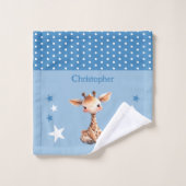 Niedliche Giraffe hinzufügen Namen polka dots star Waschlappen (Waschlappen)