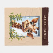 niedliche Giraffe hinzufügen Text Tier Dschungel Fleecedecke (Vorderseite (Horizontal))