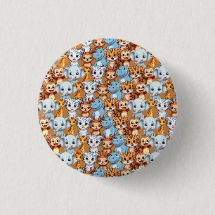 Niedliche Giraffe-Hippie-Jungelsafari Muster Button