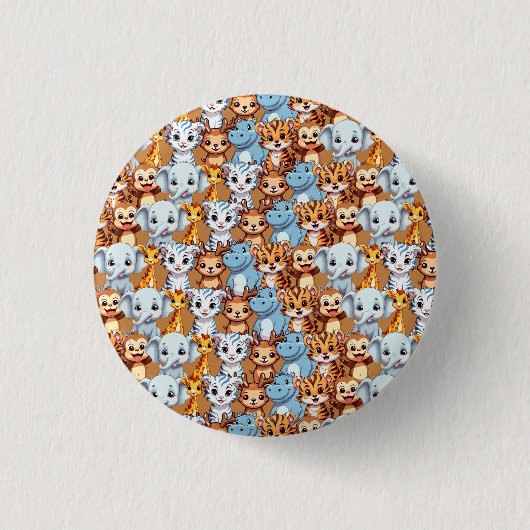 Niedliche Giraffe-Hippie-Jungelsafari Muster Button (Vorderseite)