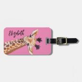 Niedliche Giraffe Illustration Personalisiert Gepäckanhänger (Vorderseite horizontal)