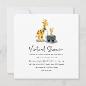 Niedliche Giraffe Illustration Virtual Baby Shower Einladung (Vorderseite)