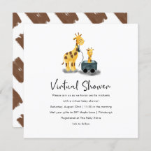 Niedliche Giraffe Illustration Virtual Baby Shower