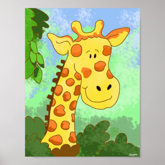 Niedliche Giraffe im Dschungel Art Print Children' Poster (Vorne)
